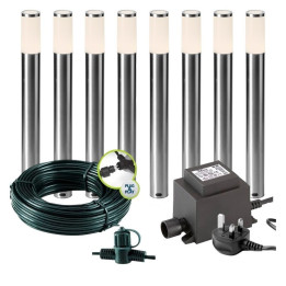 Techmar Garden Lighting UK Outdoor Lights Low Voltage Silia 12V Garden Post light Bundle - 8 Light Kit. 1