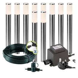 Techmar Garden Lighting UK Outdoor Lights Low Voltage Silia 12V Garden Post light Bundle - 10 Light Kit. 1