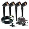 Techmar Garden Lighting UK Outdoor Lights Low Voltage Neso 12V Plug & Play Garden Spotlight Bundle - 4 Light Kit. 1