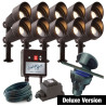 Techmar Garden Lighting UK Outdoor Lights Low Voltage DIY 10 light 4w Focus Bundle + timer