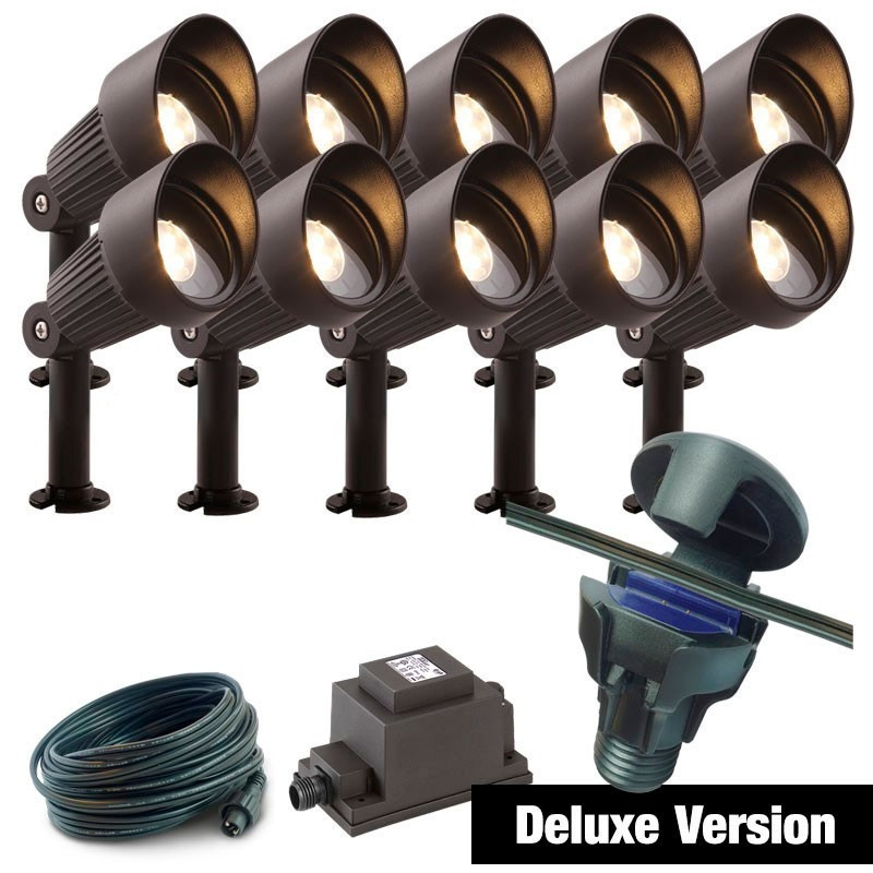 Techmar Garden Lighting UK Outdoor Lights Low Voltage DIY 10 light 5w Focus Bundle