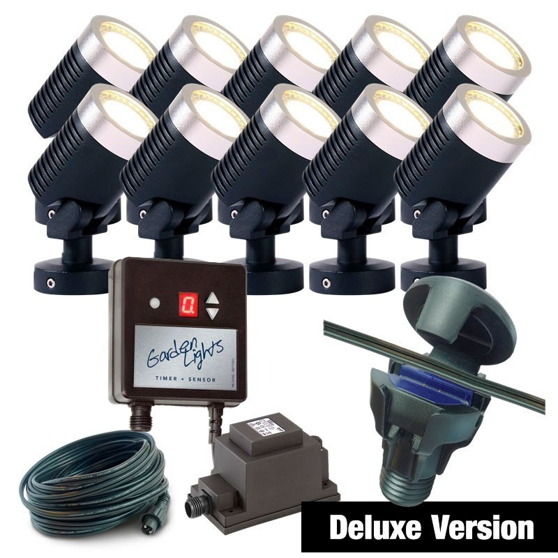 Techmar Garden Lighting UK Outdoor Lights Low Voltage DIY 10 light 5w Arcus  Bundle + timer