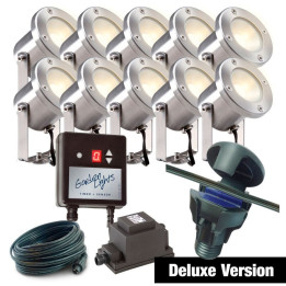 Techmar Garden Lighting UK Outdoor Lights Low Voltage DIY 10 light Catalpa Bundle + timer