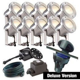 Techmar Garden Lighting UK Outdoor Lights Low Voltage DIY 10 light 3w Catalpa Bundle + remote