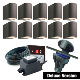 Techmar Garden Lighting UK Outdoor Lights Low Voltage DIY 10 Light Gilvus Deluxe Bundle + timer