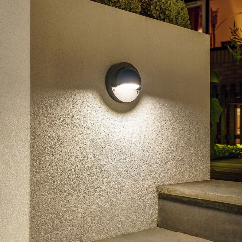 Techmar Outdoor Garden Lighting UK Deimos 12V 1W LED Anthracite Outdoor Wall 1