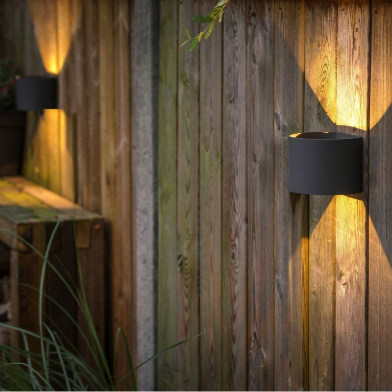 Techmar Outdoor Garden Lighting UK Goura  12V 6W LED Black Up / Down Adjustable Outdoor Wall 1