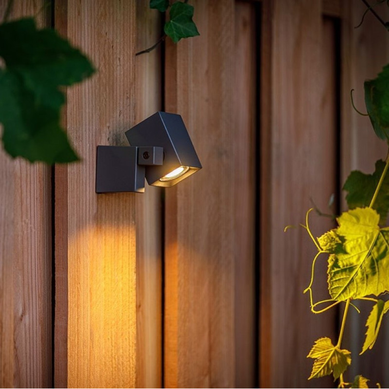 Techmar Outdoor Garden Lighting UK Nano 12V 2W LED Silver Outdoor Wall Spotlight 1