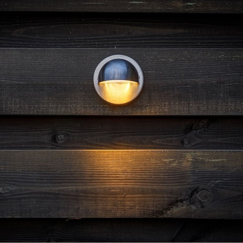 Techmar Outdoor Garden Lighting UK Palm 12V 1W LED Stainless Steel Outdoor Wall Light 1