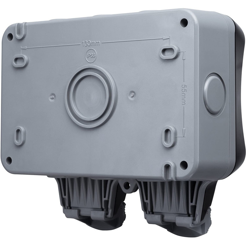 Outdoor Garden Lighting UK  DIY Accessories - BG 2Gang IP65 WP22 switch socket 3