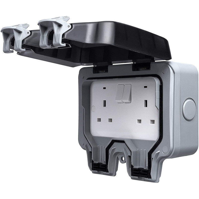 Outdoor Garden Lighting UK  DIY Accessories - BG 2Gang IP65 WP22 switch socket 1