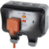 Outdoor Garden Lighting UK  DIY Accessories - BG 2Gang IP65 WP22 RCD switch socket 1