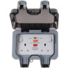 Outdoor Garden Lighting UK  DIY Accessories - BG 2Gang IP65 WP22 RCD switch socket