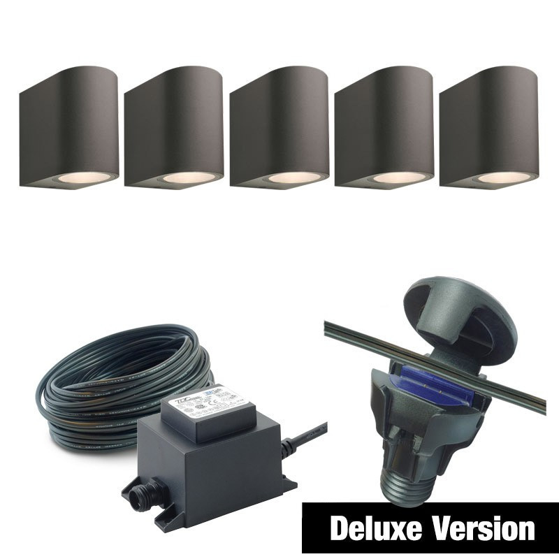 Techmar Garden Lighting UK Outdoor Lights Low Voltage DIY 5 Light Gilvus Deluxe Bundle