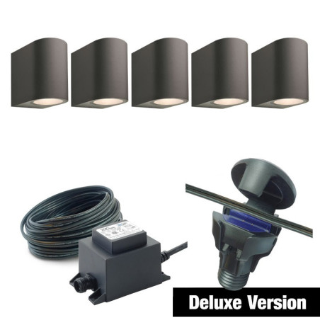 Techmar Garden Lighting UK Outdoor Lights Low Voltage DIY 5 Light Gilvus Deluxe Bundle