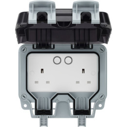 Outdoor Garden Lighting UK  DIY Accessories - BG 2Gang IP65 WP22 WIFI Smart switch socket