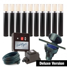 Techmar Garden Lighting UK Outdoor Lights Low Voltage DIY 10 Light Arco 40 Deluxe Bundle + timer