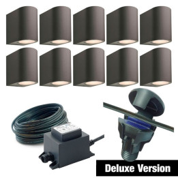 Techmar Garden Lighting UK Outdoor Lights Low Voltage DIY 10 Light Gilvus Deluxe Bundle