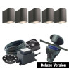 Techmar Garden Lighting UK Outdoor Lights Low Voltage DIY 5 Light Gilvus Deluxe Bundle + remote