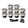 Techmar Garden Lighting UK Outdoor Lights Low Voltage Acis 12V Plug & Play Garden Deck Light Bundle - 10 Light Kit