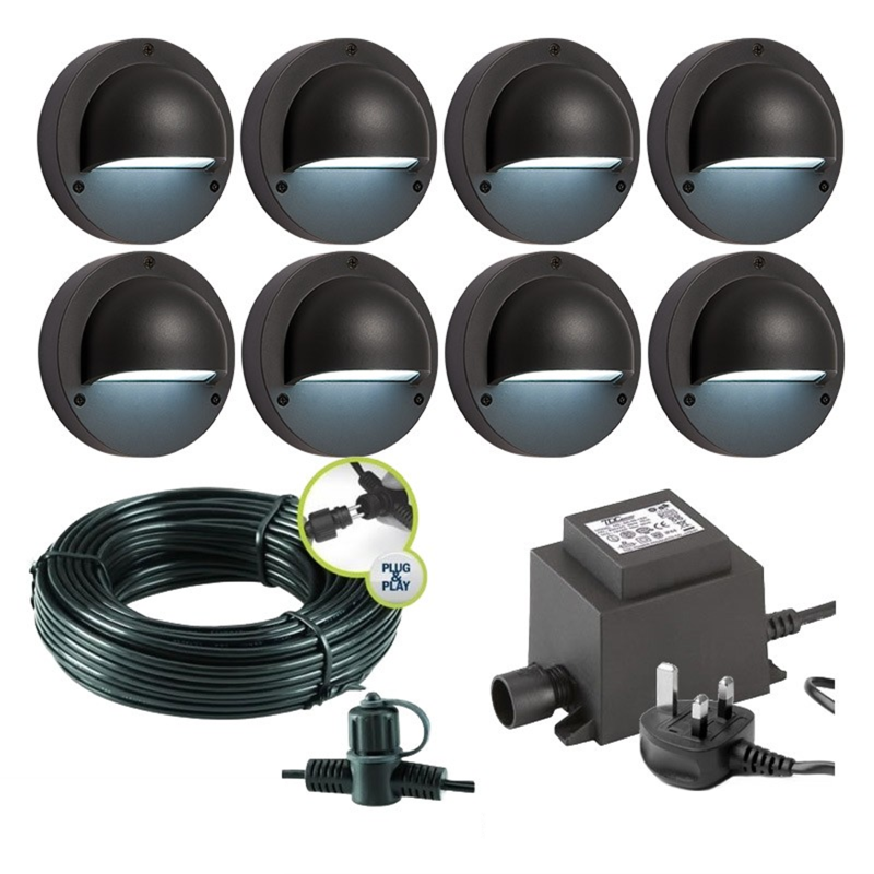 Techmar Garden Lighting UK Outdoor Lights Low Voltage Deimos Garden Outdoor Wall Light Bundle - 8 Light Kit. 2