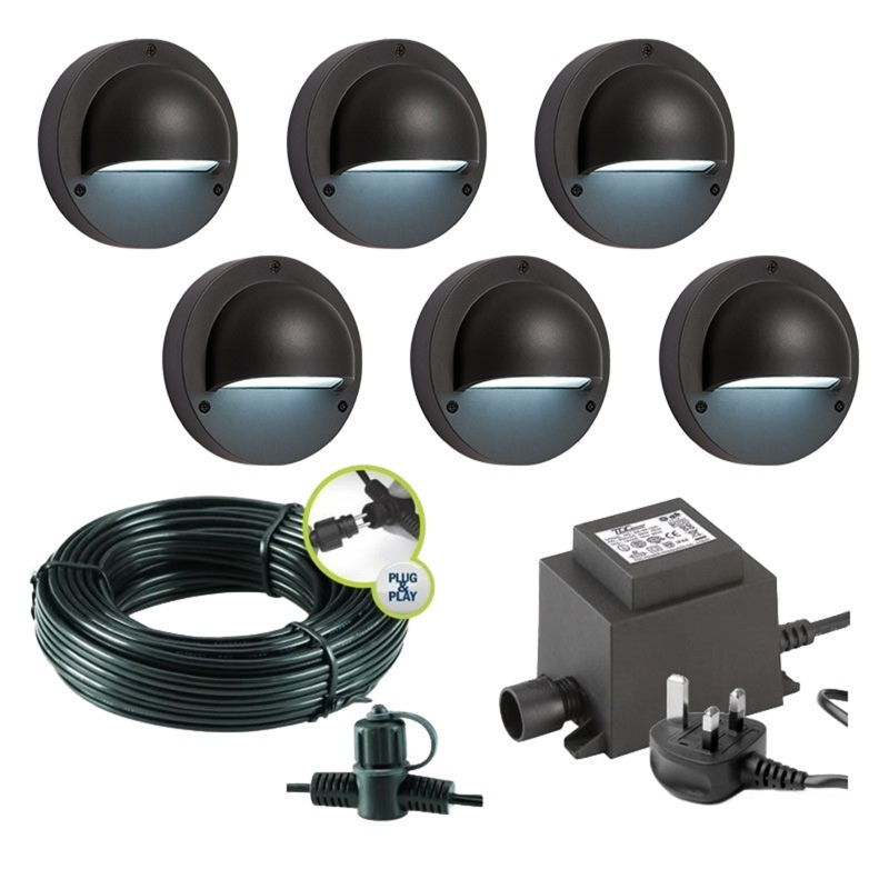 Techmar Garden Lighting UK Outdoor Lights Low Voltage Deimos Garden Outdoor Wall Light Bundle - 6 Light Kit. 2