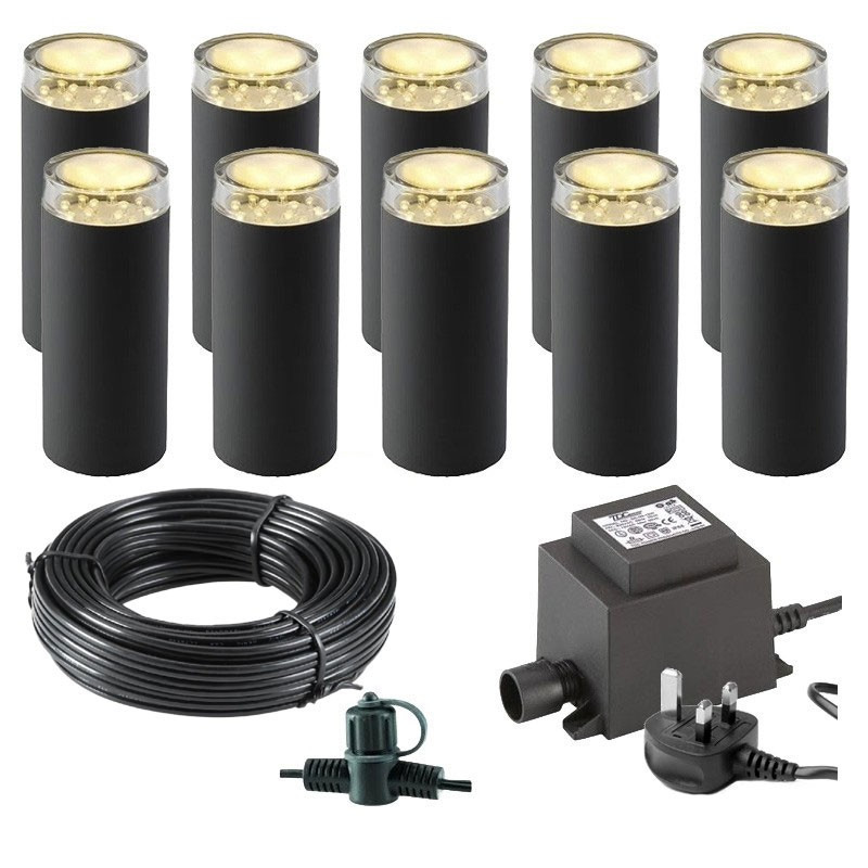 Techmar Linum 12V Plug & Play Garden Lights Bundle - 10 Light Kit 1