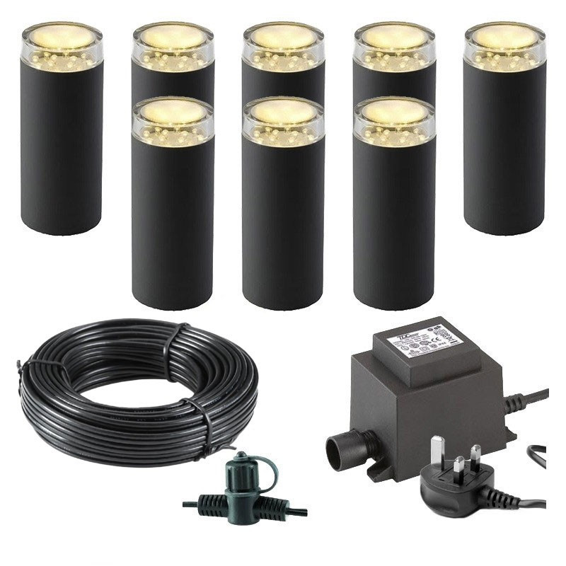 Techmar Linum 12V Plug & Play Garden Lights Bundle - 8 Light Kit 1