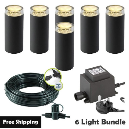 Techmar Linum 12V Plug & Play Garden Lights Bundle - 6 Light Kit