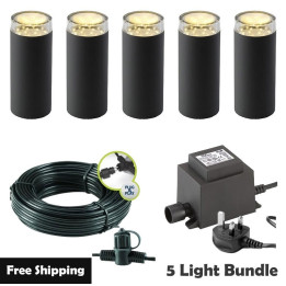 Techmar Linum 12V Plug & Play Garden Lights Bundle - 5 Light Kit