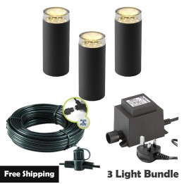 Techmar Linum 12V Plug & Play Garden Lights Bundle - 3 Light Kit