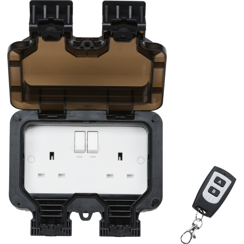 Knightsbridge Remote Controlled IP66 13A 2G Outdoor Socket