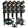Techmar Garden Lighting UK Outdoor Lights Low Voltage Neso 12V Plug & Play Garden Spotlight Bundle - 15 Light Kit. 1