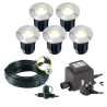 Techmar Garden Lighting UK Outdoor Lights Low Voltage Alpha 12V Plug & Play Garden Deck Light Bundle - 5 Light Kit. 5