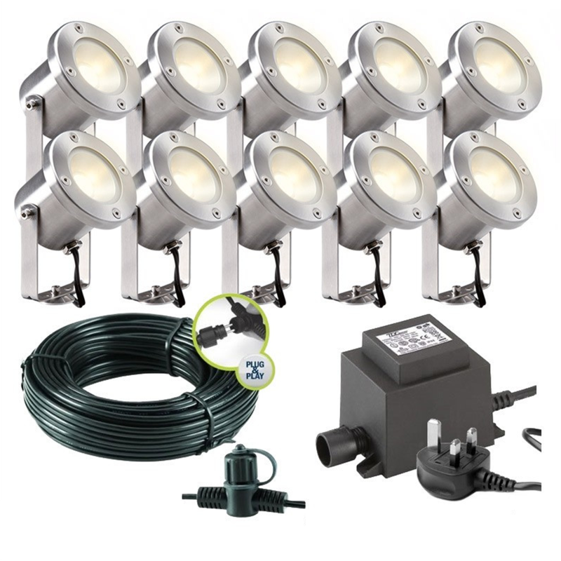 Techmar Garden Lighting UK Outdoor Lights Low Voltage Catalpa Garden Spotlights Bundle - 10 Light Kit. 4