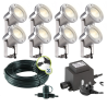 Techmar Garden Lighting UK Outdoor Lights Low Voltage Catalpa Garden Spotlights Bundle - 8 Light Kit. 1