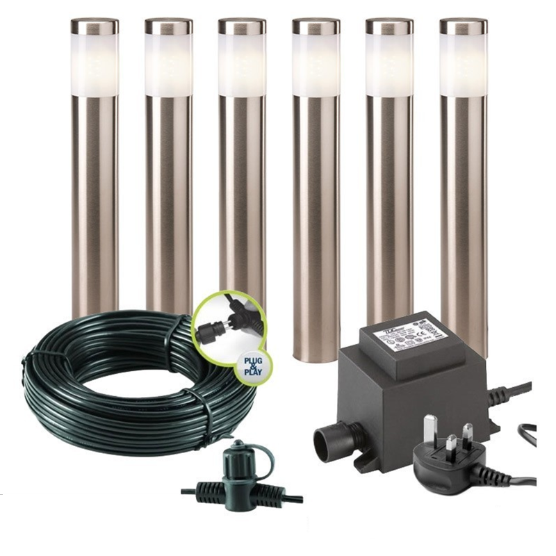 Techmar Garden Lighting UK Outdoor Lights Low Voltage Albus 12V Plug & Play Garden Lights Bundle - 6 Light Kit. 3