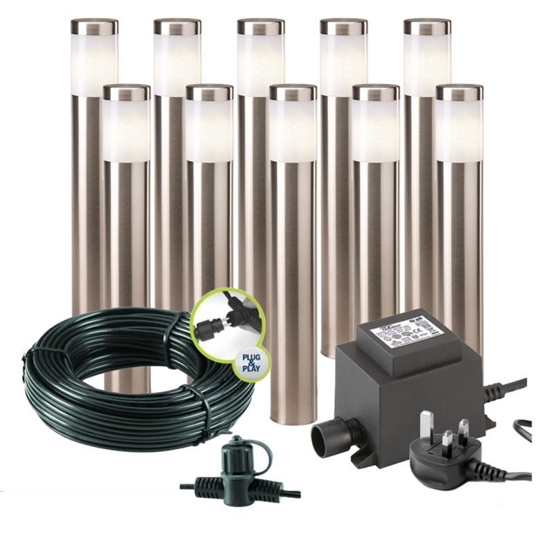 Techmar Garden Lighting UK Outdoor Lights Low Voltage Albus 12V Plug & Play Garden Lights Bundle - 10 Light Kit. 3