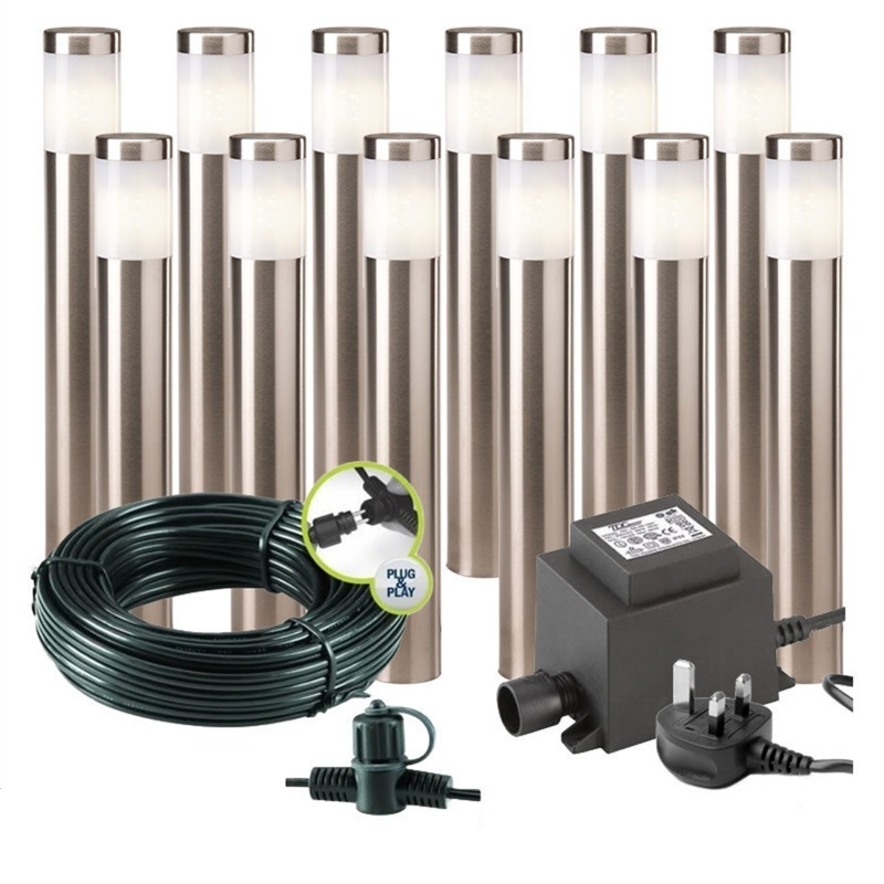 Techmar Garden Lighting UK Outdoor Lights Low Voltage Albus 12V Plug & Play Garden Lights Bundle - 12 Light Kit. 3