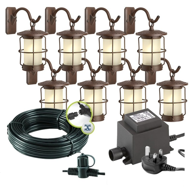 Techmar Garden Lighting UK Outdoor Lights Low Voltage Callisto Garden Wall Light Bundle -  8 Light Kit. 4