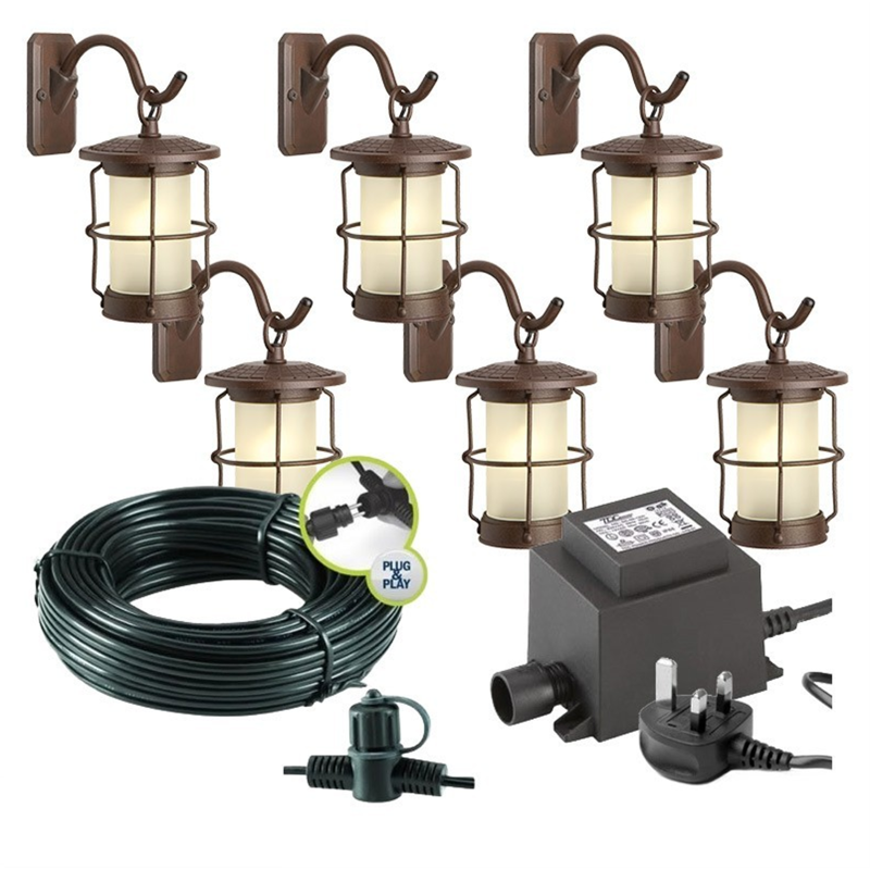 Techmar Garden Lighting UK Outdoor Lights Low Voltage Callisto Garden Wall Light Bundle - 6 Light Kit. 4