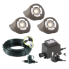 Techmar Garden Lighting UK Outdoor Lights Low Voltage Lapis LED Waterproof Rock Light Bundle - 3 Light Kit. 4
