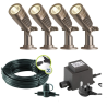 Techmar Minus Plug & Play LED Garden Spotlight Bundle - 4 Light Kit