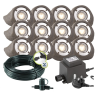 Techmar Garden Lighting UK Outdoor Lights Low Voltage Lapis LED Waterproof Rock Light Bundle - 12 Light Kit. 4