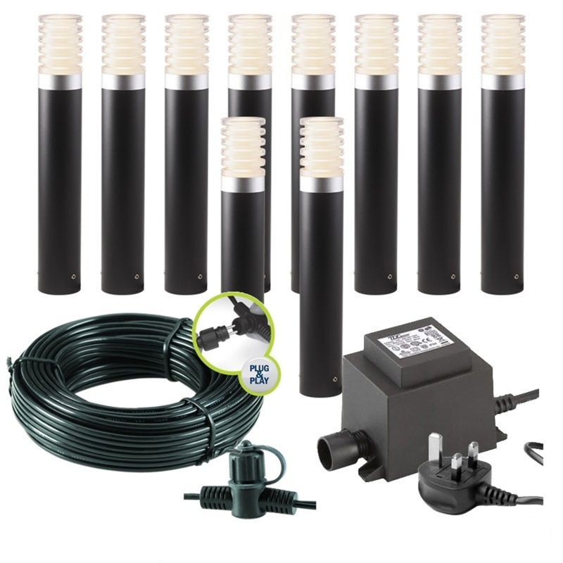 Techmar Garden Lighting UK Outdoor Lights Low Voltage Arco 40 LED Garden Post Light Bundles - 10 Light Kit. 3