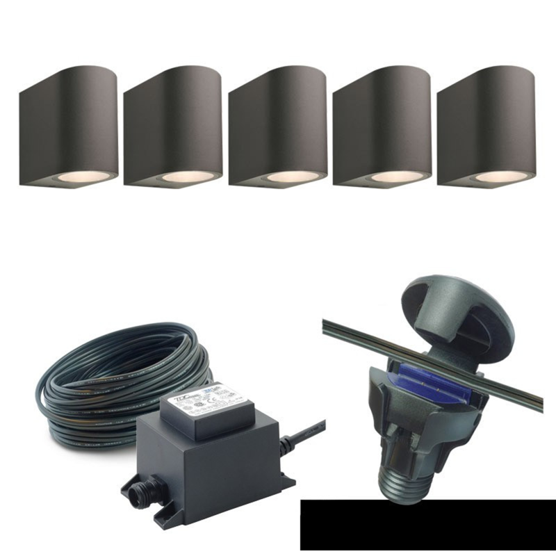 Techmar Garden Lighting UK Outdoor Lights Low Voltage DIY 5 Light Gilvus Deluxe Bundle 2
