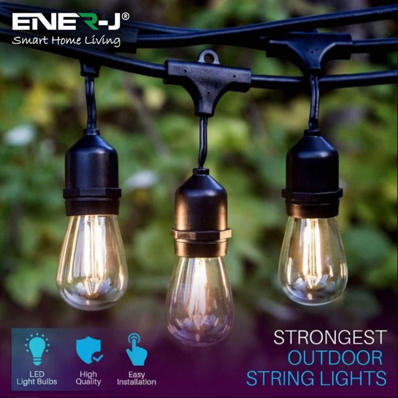 Garden Lighting UK Outdoor Lights Ener-J LED Filament Festoon Lighting Kit 15MTR- 240 Volt. 2