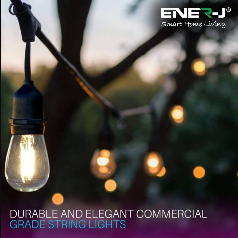 Garden Lighting UK Outdoor Lights Ener-J LED Filament Festoon Lighting Kit 15MTR - 240 Volt. 6