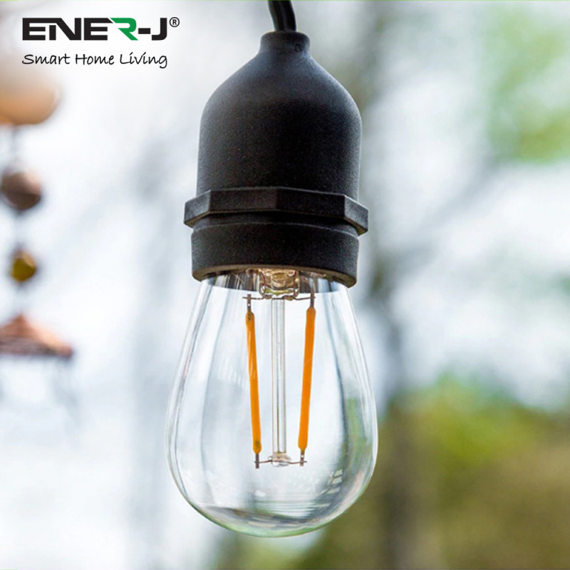 Garden Lighting UK Outdoor Lights Ener-J LED Filament Festoon Lighting Kit 15MTR- 240 Volt. 7