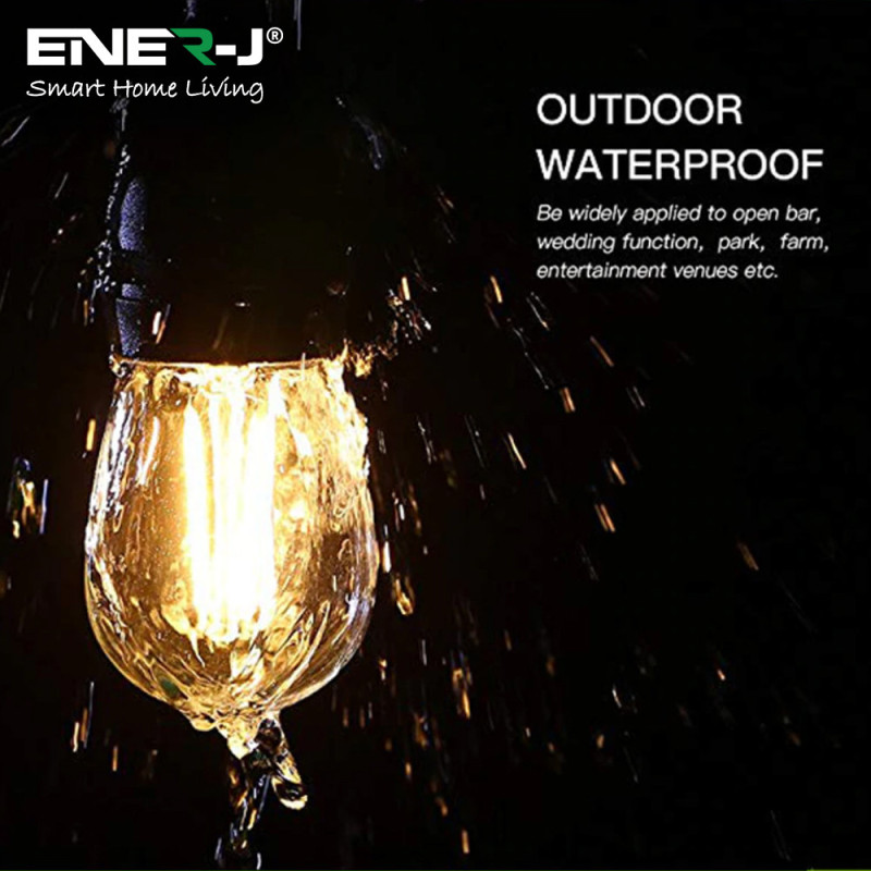 Garden Lighting UK Outdoor Lights Ener-J LED Filament Festoon Lighting Kit 15MTR- 240 Volt. 9